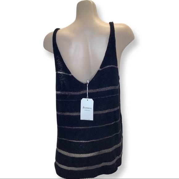 Junior Collection Black Shimmery Size 12 Sleeveless Knitted Cover Up Top. New - Picture 3 of 7